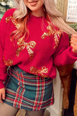 Christmas Decorative Sequins Round Neck Sweater