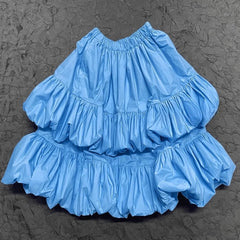 Annette Blue Tiered Balloon Skirt