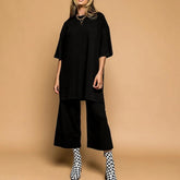 Izara Two-Piece Prints Casual Tee and Pants Set
