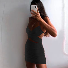 Beachwear Slim Halter Neck Strap Hip Skirt Dress
