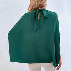 And Irregular Lace-up Half-turtleneck Shirt