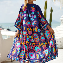 Rayon Printed Beach Sun Protection Outerwear Cover-up Women