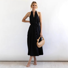 Halterneck Backless Dress