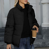 Coat Casual Windproof Down Cotton Coat Warm Thickened Jacket Solid Outwear All-match Loose Tops Clothing