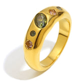 Geometric Zircon Color Diamond Ring For Women