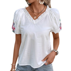 Embroidered White Shirt For Women