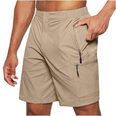 Men'S Casual Elastic Waist Strap Shorts Casual Fit Outdoor Long Shorts For Men Knee-Length Straight Leg Pants Shorts