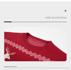 Pullover Deer Jacquard Christmas Holiday Sweater