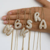 CZ Zircon Alphabet Letter Necklace