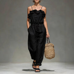 Off-Shoulder Ruffled Wide-Leg Jumpsuit