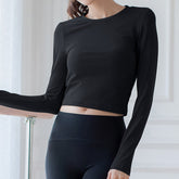 Yoga Clothes Breathable And Comfortable Fitness Tights Slim Slimming Short Long-sleeved Tops