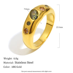 Geometric Zircon Color Diamond Ring For Women