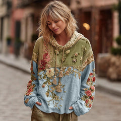 Long Sleeve Hooded Sweatshirt Pullover Loose Casual Top