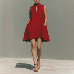 Front-short Back-long Asymmetrical Sleeveless Dress