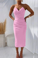 Sleeveless Slit Solid Color Dress