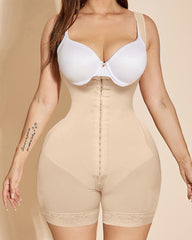 Drawstring Anti-Cellulite Bodysuit with Hooks
