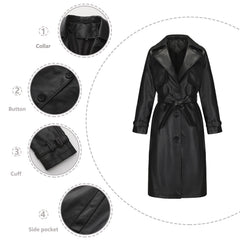 Spring Womens Trench Coat Long Loose Jacket