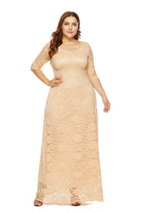 Plus Size Hollow Lace Pocket Dress