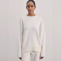 Knitted Round Neck Solid Color Loose Sweater