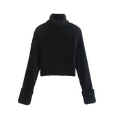 Turtleneck Sweaters Clothing Striped Short Style