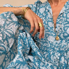 Floral Loose Large Size Casual Dresses With Medium Sleeves