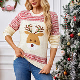 Elk Pattern Sweater Sequined Embroidered Christmas Sweater