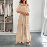 Elegant Tube Top Corset Short Sleeve Dress