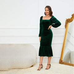 Velvet Elegant Sheath Dress