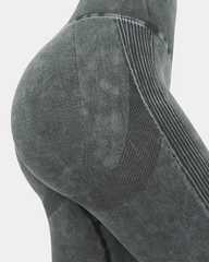 Seamless Flow Super High Waisted Butt Lifting Ruched Washed Yoga Leggings