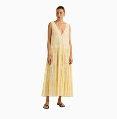 Solid-color Loose Sleeveless Chiffon Dress For Women