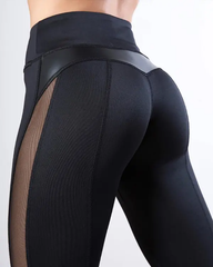 High Waist Sheer Mesh Tummy Control Butt Lift Leggings