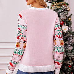 Pink Sweet Knitted Sweater And Winter