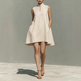 Front-short Back-long Asymmetrical Sleeveless Dress