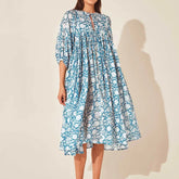 Floral Loose Large Size Casual Dresses With Medium Sleeves