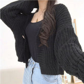 College Style Girls' Tops Loose Outer Wear Short Knitted Cardigan Sweater