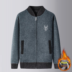 Men's Middle-aged Leisure Simple Warm Knitted Cardigan