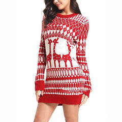 Slim Long Sleeve Fawn Christmas Sweater