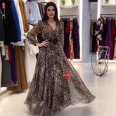 Womens Loose-Fit Slimming Long-Sleeve Dress