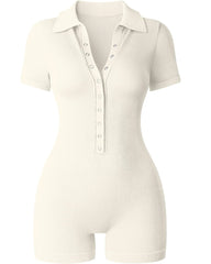 Deep V-Breasted Short-Sleeved Body Shaper