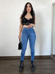 Braided Design Colorful Skinny Fashion Jeans