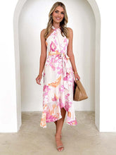 Sleeveless Halter Neck Midi Dress