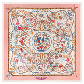Vintage Garden Floral Silk Scarves - 50"x50", 5 Colors