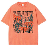 Flower Rain Print Unisex Vintage Wash T-Shirt