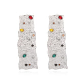 Tatiana Textured Metal Square Drop Earrings