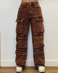 Pocket Diamond Casual Jeans