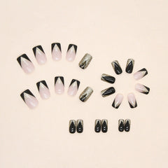 Explosive Shiny French Wearable manicure