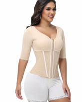 Fajas Colombianas High Compression Half Sleeves V Neck Waist Trainer Top