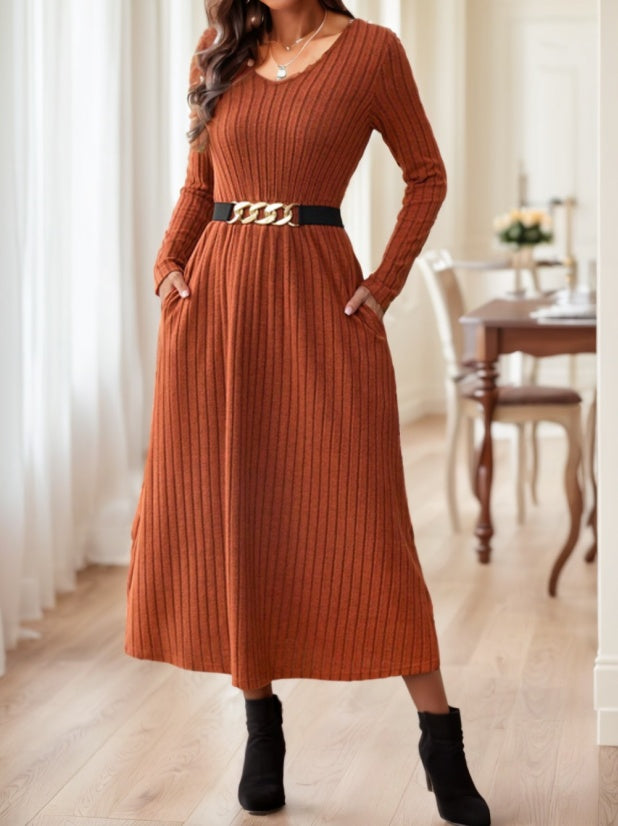 Fall Solid Color Dress
