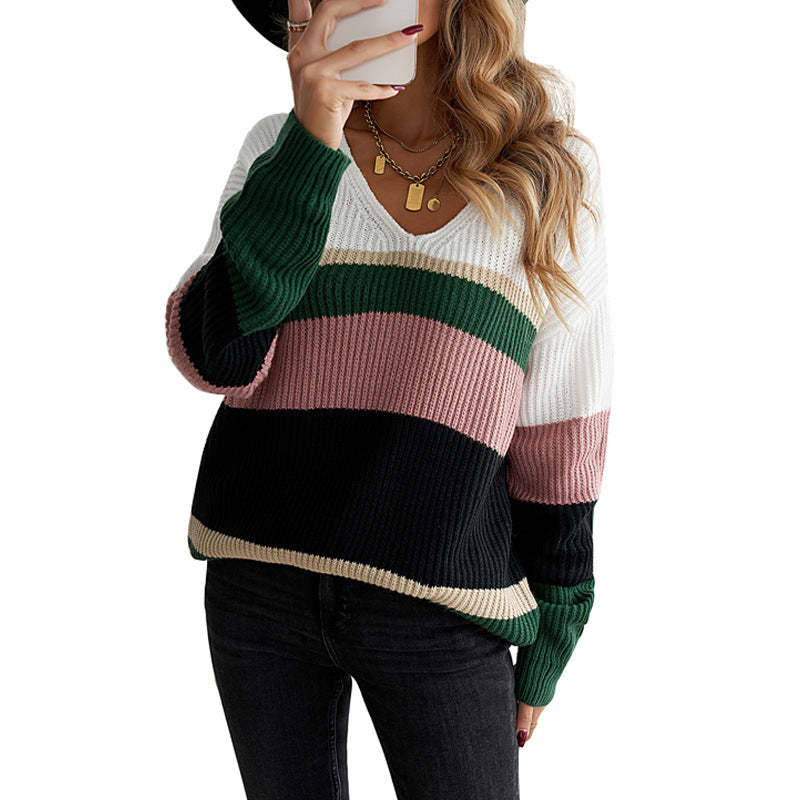 Sweater Fall Amazon Hit Color Long-sleeved