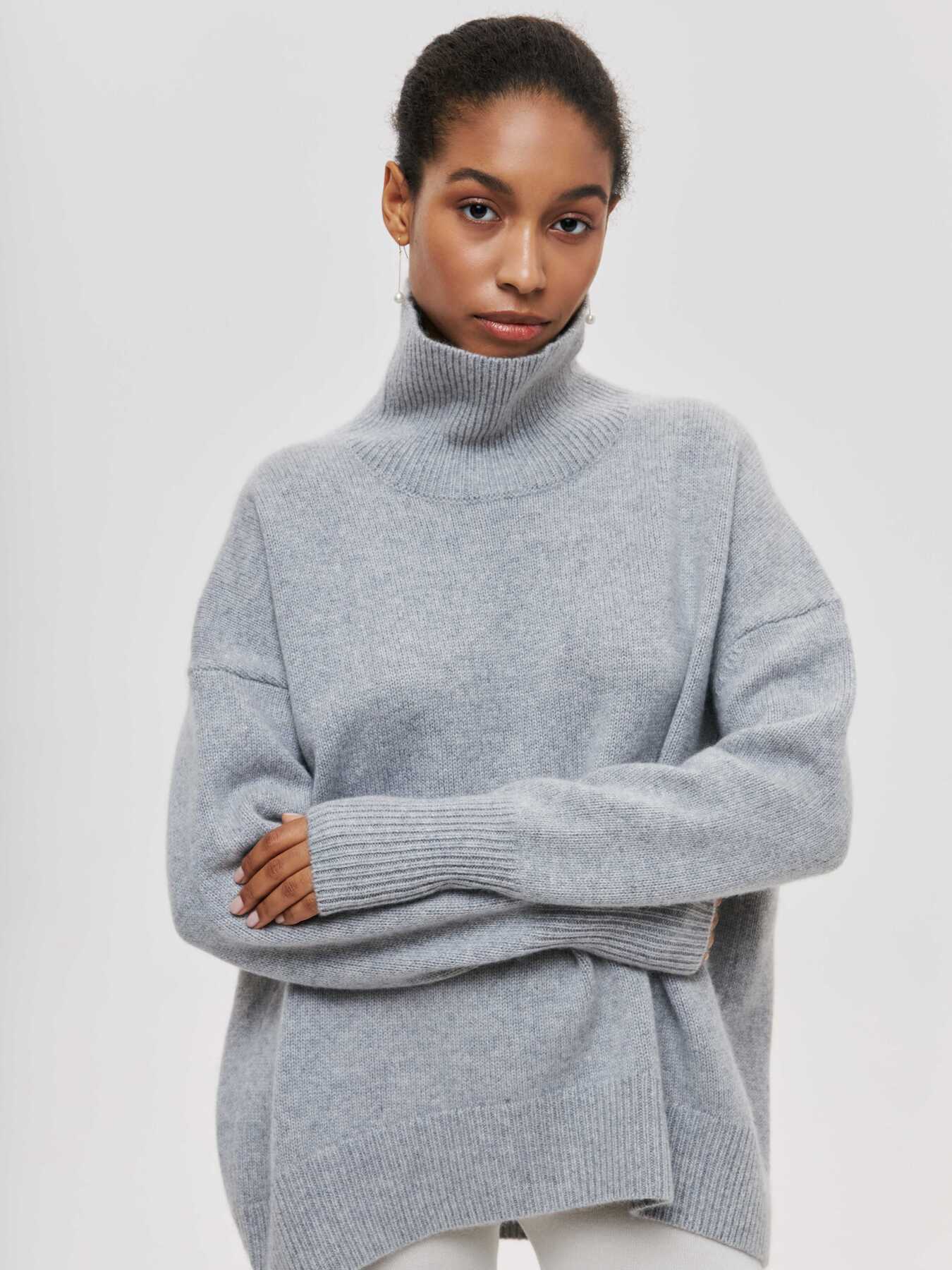 Turtleneck Sweater Ins Solid Color Long Sleeve Pullover Top Clothing